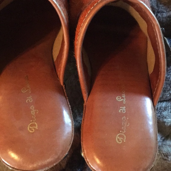 Diego di Lucca made in Brazil cowhide beautiful clogs rhinestones on buckle - Picture 7 of 16